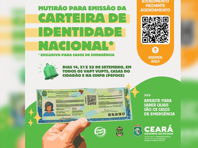 Parceria entre Pefoce e SPS facilitar a emisso de 10 mil Carteiras de Identidade Nacional para cidados com necessidades de urgncia