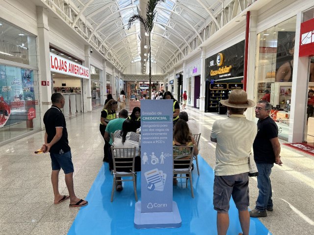 Cariri Shopping sedia emiss�o de cart�es de estacionamento para idosos e pessoas com defici�ncia em parceria com o DEMUTRAN