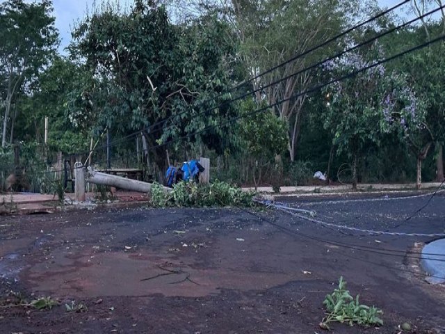 Temporal provoca estragos em Potirendaba e deixa cidade sem energia eltrica; veja vdeo