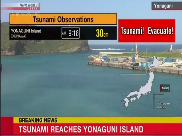 Forte terremoto  sentido em Taiwan, e autoridades emitem alerta de tsunami para Japo e Filipinas