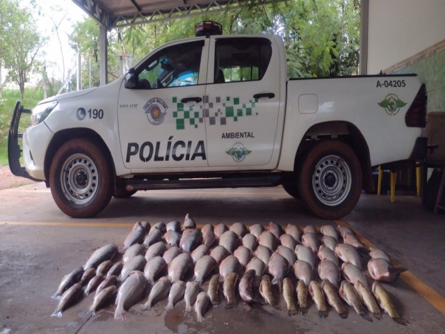 Polcia Ambiental apreende 101 quilos de peixes e multa pescador