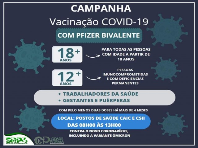 Santa Rita do Passa Quatro amplia aplicao da Vacina Bivalente para todos com idade a partir de 18 anos