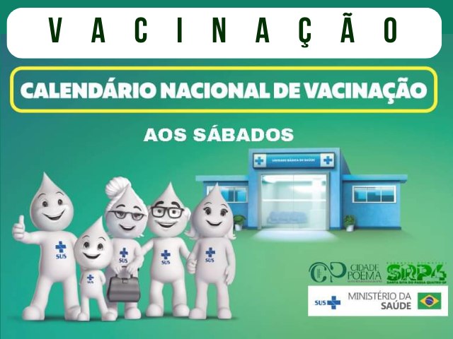 Vacinao do calendrio de rotina do  Ministrio da Sade comea neste sbado, 15, em Santa Rita do Passa Quatro