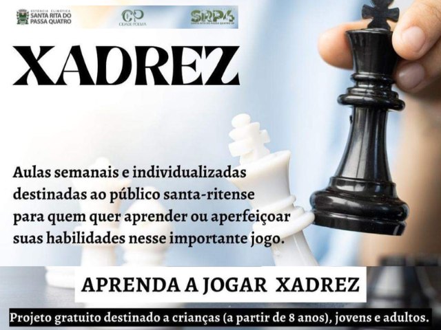 Prefeitura Municipal de Santa Rita do Passa Quatro oferece aulas de xadrez gratuitas 