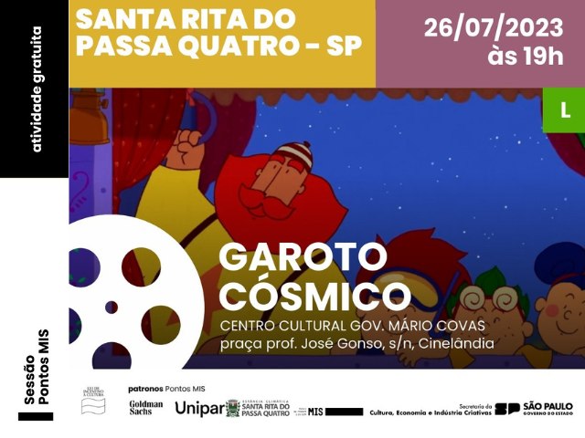 Cine Cultura ter duas exibies nesta semana em Santa Rita do Passa Quatro 