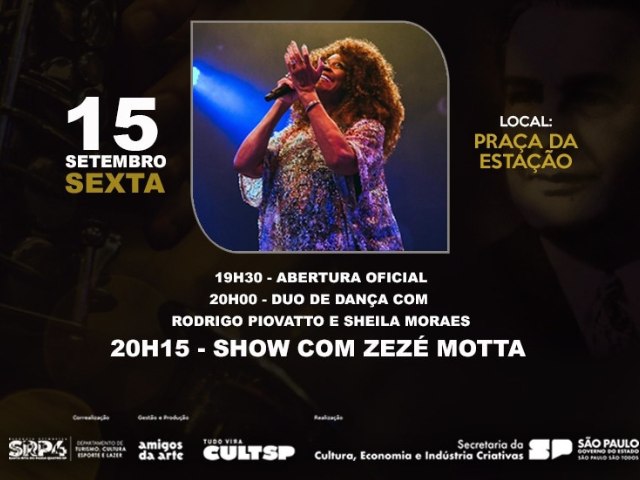 Grandioso show com Zeze Motta abre hoje o 62 Festival Zequinha de Abreu