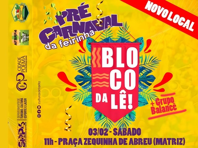 MUDANA DE LOCAL: Feirinha do Produtor ter pr-carnaval neste sbado 