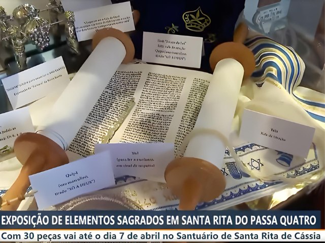 Santurio de Santa Rita de Cassia  realiza exposio de mais de 30 elementos sagrados e  matria da EPTV regional