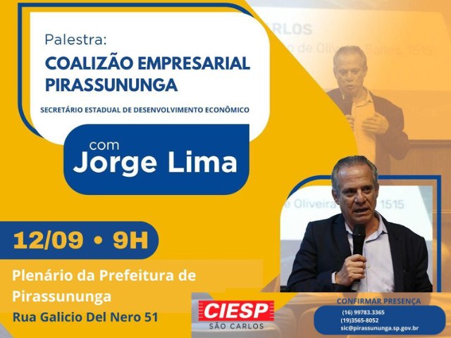 CIESP SO CARLOS E PREFEITURA DE PIRASSUNUNGA CONVIDAM