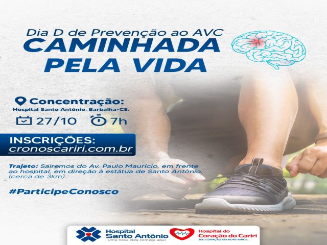 Hospital Santo Antnio realiza caminhada de conscientizao do AVC