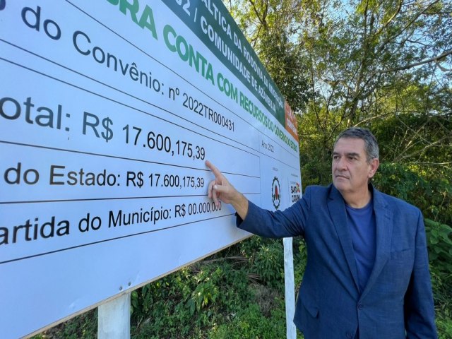 Prefeito de Pedras Grandes entra na Justia para cobrar recursos do Estado