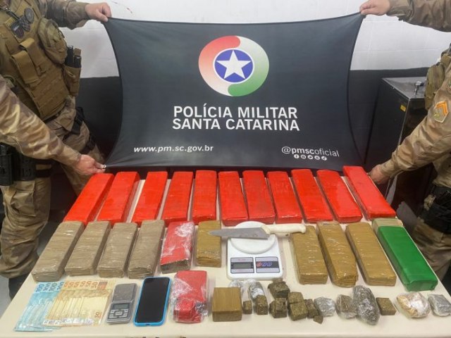 Traficante  preso com mais de 15 quilos de maconha em Cricima