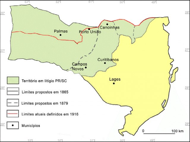 Novos limites so traados e Paran perde territrio para Santa Catarina