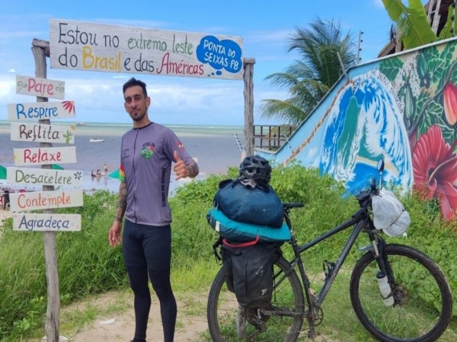 Com mochila nas costas e de bicicleta, jovem de Brao do Norte far um tour pelo Brasil