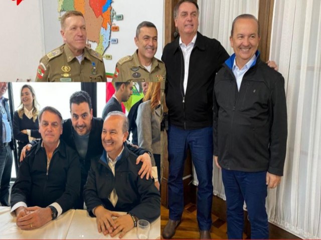 Bolsonaro recebe lideranas polticas e junta a Jorginho surpreendem com visita ao comando da PMSC