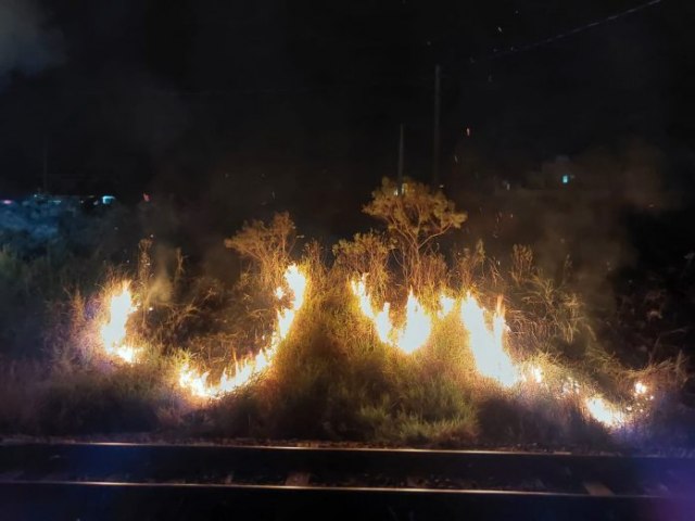 Fogo destri rea de vegetao em Morro da Fumaa