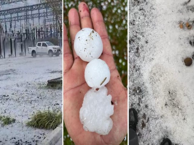 Temporal de granizo assusta moradores da Serra Catarinense: acmulo parece neve