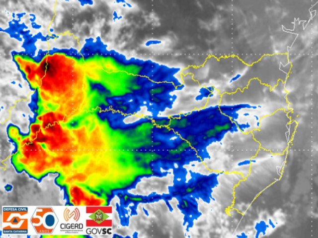 Avano de frente fria deve provocar chuvas e temporais em todo o territrio de SC