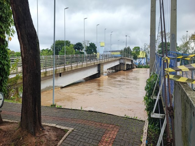 Nvel do rio Tubaro baixa e fica em 3,91m na manh deste domingo (8)