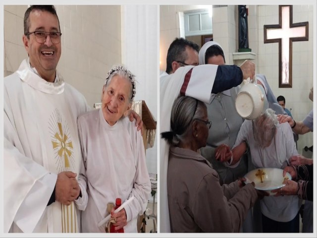 Idosa de 73 anos realiza sonho e  batizada em capela de asilo