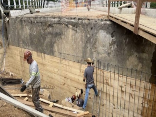 Cortinas de concreto nas cabeceiras da ponte do Bairro Santo Andr sero feitas nos prximos dias