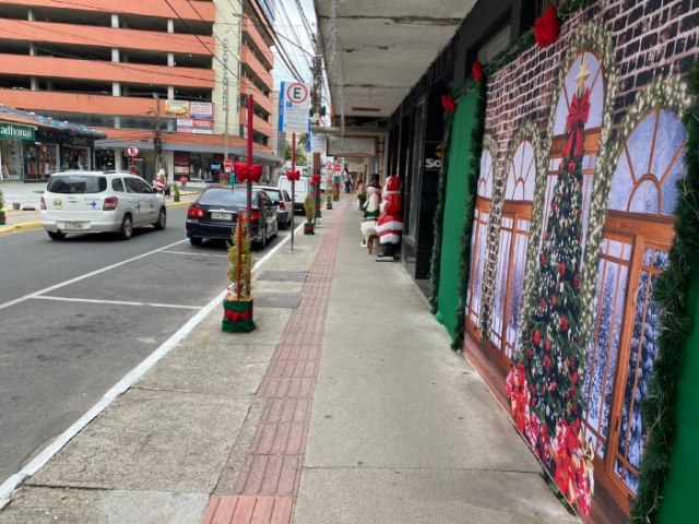 Empresrios e moradores fazem a prpria decorao de Natal no Centro de Tubaro 