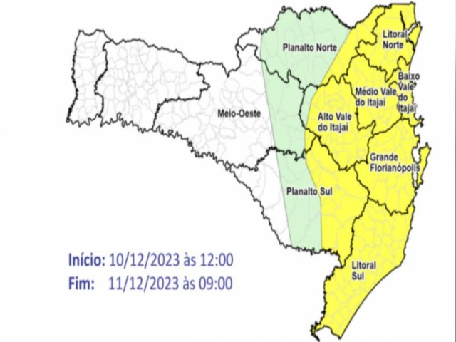 Cidades do Sul de SC esto em alerta para chuva intensa entre domingo e segunda