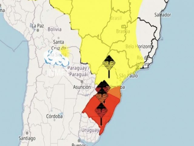 Inmet emite alerta de tempestade para SC nesta quarta-feira