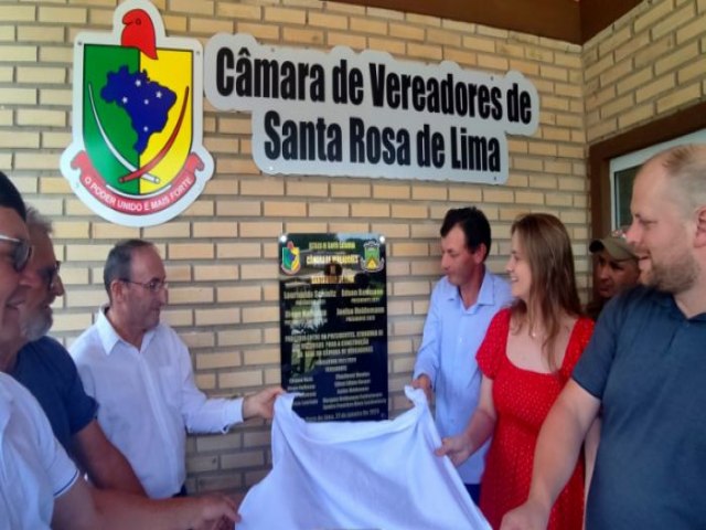 Legislativo e Executivo de Santa Rosa de Lima inauguram sede prpria de Cmara de Vereadores​