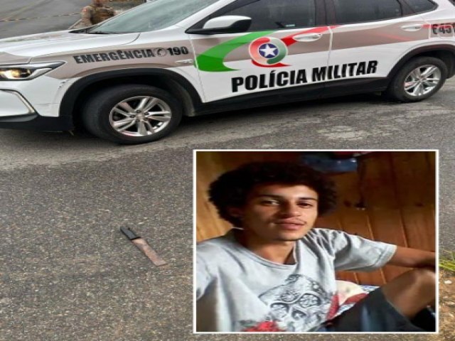 Homem morre aps tentar atacar policiais com faces em Lauro Mller