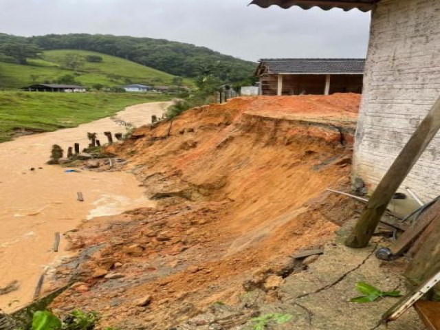 Com fortes chuvas, 85 pessoas precisaram deixar as prprias casas em SC