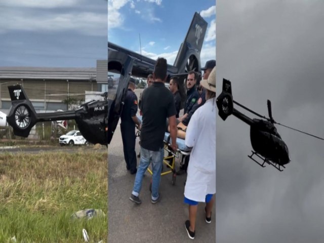 Helicptero de Neymar auxilia em resgate de vtima em estado grave no RS