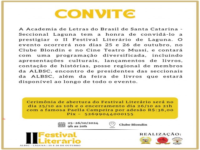 Nova edio de Festival Literrio comea nesta sexta-feira