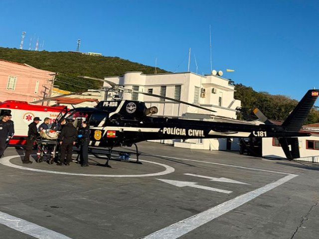 Idoso sofre queda de seis metros e � transferido de helic�ptero