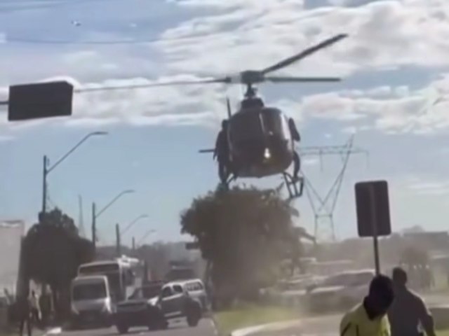 Helicptero da PM-GO tem complicaes na hora do pouso