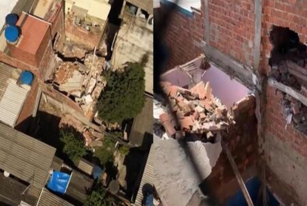 Pr�dio de Quatro Pavimentos Desaba e Mobiliza Equipes de Resgate em Bras�lia Teimosa, na Zona Sul do Recife; N�o Houve V�timas