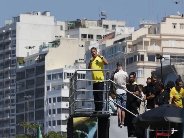 Aliados de Bolsonaro fazem ato poltico no Rio de Janeiro