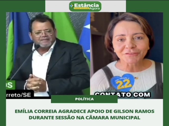 Emlia Correia PL Agradece fala do vereador Gata Amarrada \'Gilson Ramos\'