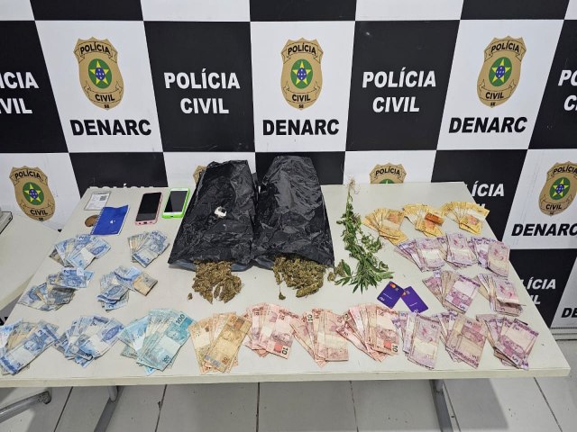 Denarc prende homem por trfico de drogas durante ao que apreendeu Flor de Cannabis em Pirambu