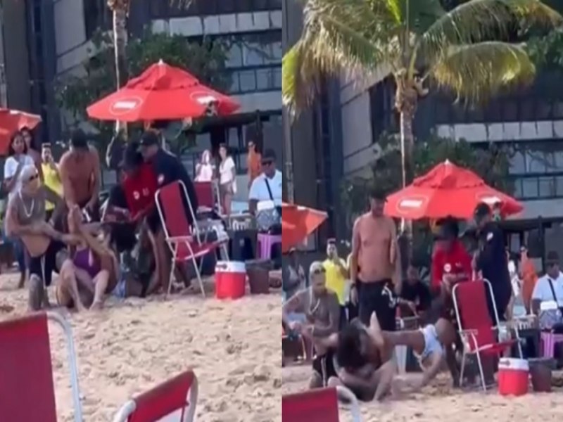 Briga de influenciadoras tem agresses e facada na Praia de Boa Viagem